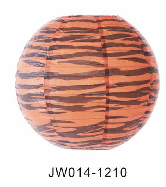 Portable Animal Stripe Round Paper Lanterns 12 Inch Personalized For Festival 0