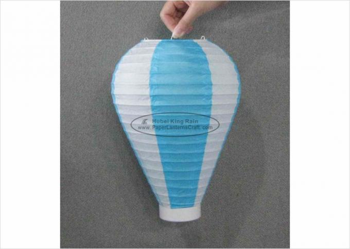 Light Blue Led Balloon Paper Lanterns Battery Operated With Rainbow Printing 20cm 0