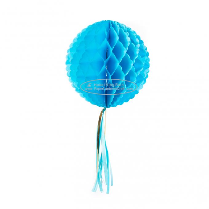 3D Ball Hanging Tassels Paper Christmas Decorations , Tree Honeycomb Tissue Paper 3