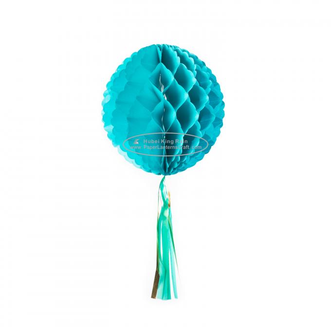 3D Ball Hanging Tassels Paper Christmas Decorations , Tree Honeycomb Tissue Paper 4