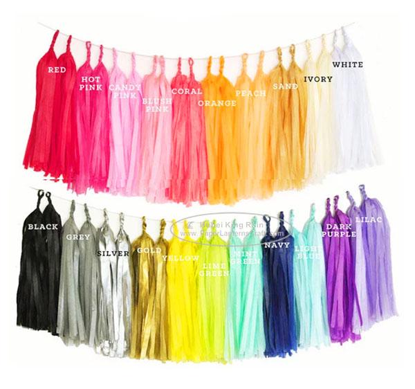 Hanging Solid Color Paper Garland Party Tassel Garland For New Year Party Decoration 2