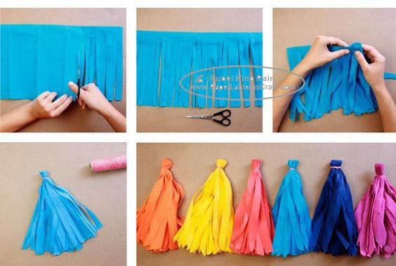 Hanging Solid Color Paper Garland Party Tassel Garland For New Year Party Decoration 1