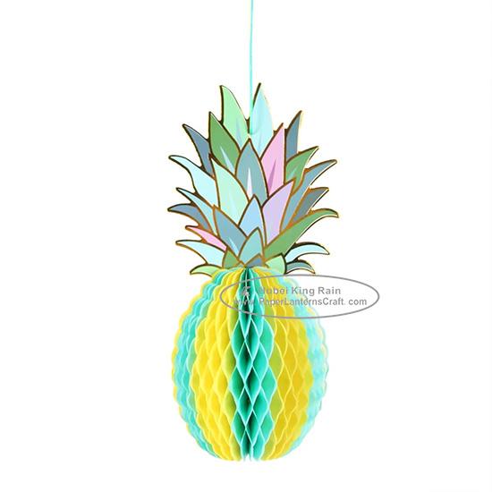Multicolor Pineapple Summer Themes Decoration Honeycomb Poms 1