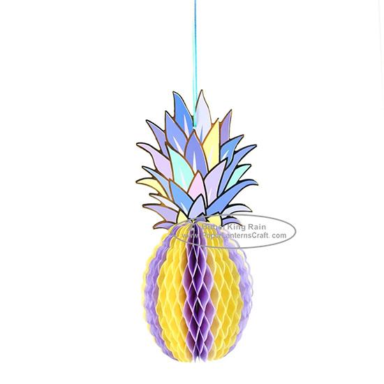 Multicolor Pineapple Summer Themes Decoration Honeycomb Poms 2