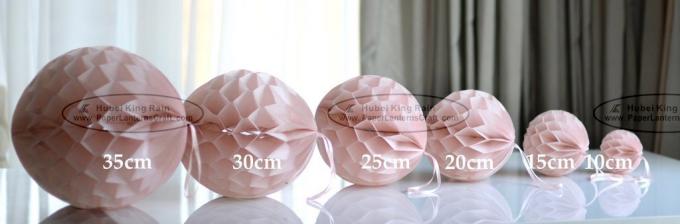 Dusty Pink Tissue Paper Honeycomb Balls Pom Poms With Satin Ribbon Loop 0
