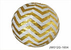 Hot Gold Stripe Round Paper Lanterns Indoor 12 Inch Shiny Easy Assembling