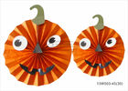Lightweight Paper Halloween Decorations 10" 12" 14" Pumpkin Face Halloween Paper Fans