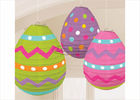 Easter Egg Paper Lanterns Craft 10" 12” 14" With Printed Dots Pattern