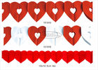 Pink Red Paper Wedding Decorations , 3m 4m Paper Heart Garland For Park