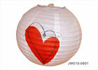 Heart Pattern Round Paper Lantern 10 Inch 12 Inch 14 Inch White Lights Lanterns