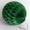 Dark Green Tissue Paper Honeycomb Balls Pom Poms With Satin Ribbon Loop