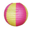 Three Color Round Paper Lanterns With Metal Wire Material Paper
