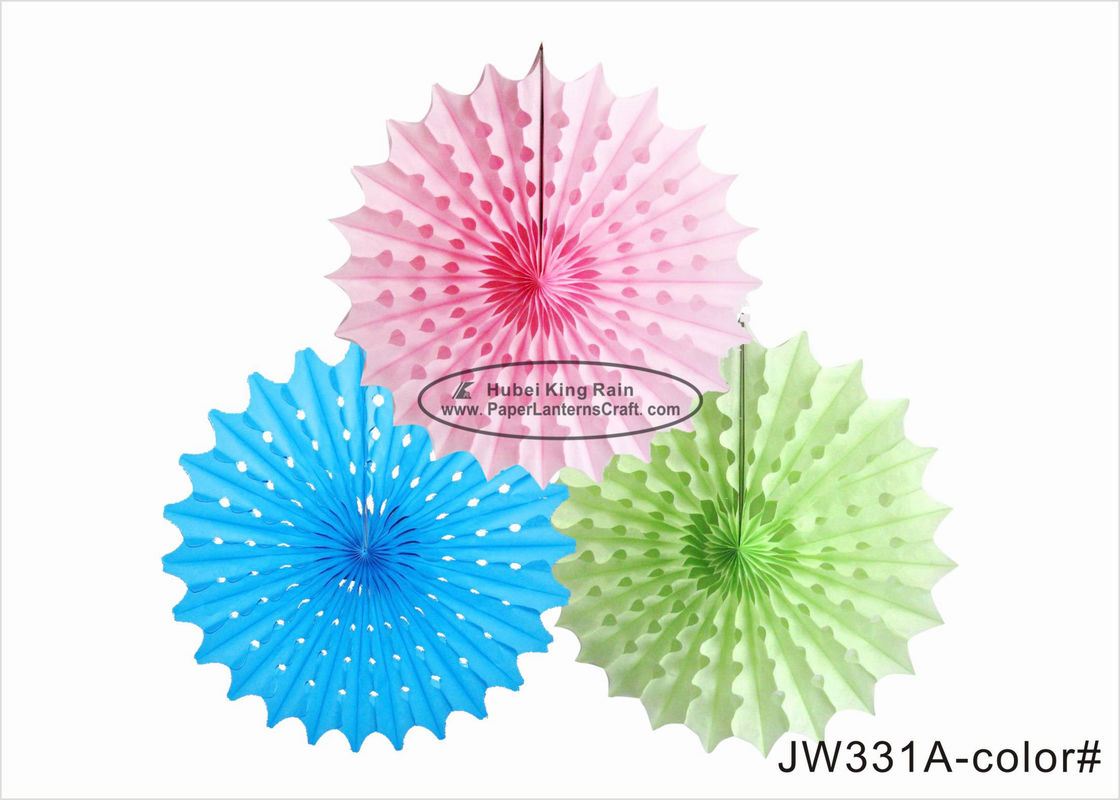 China 30cm 40cm Tissue Paper Fan Decorations Diy White Pink Blue Yellow For Party factory