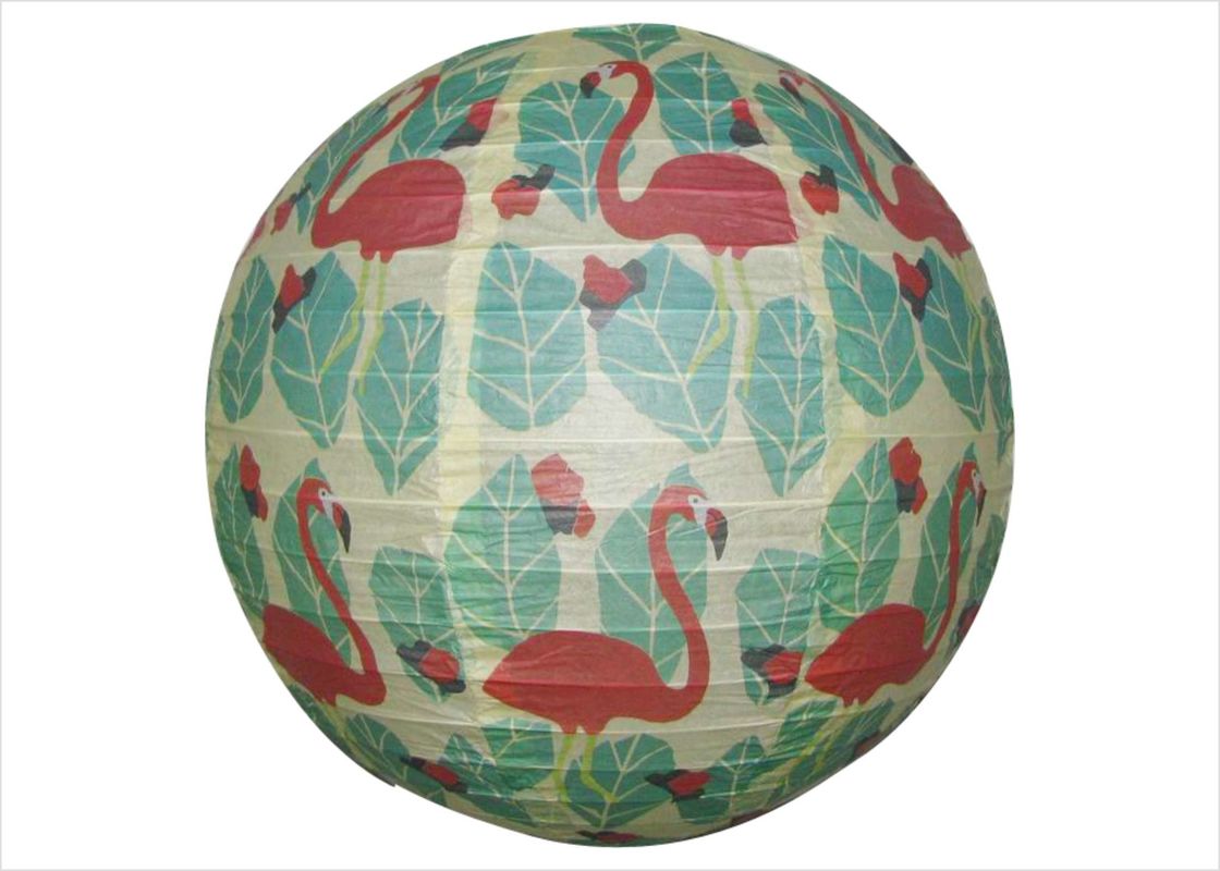 buy Flamingo Round Paper Lanterns 12 Inch , Hanging Paper Lanterns For Weddings online manufacturer