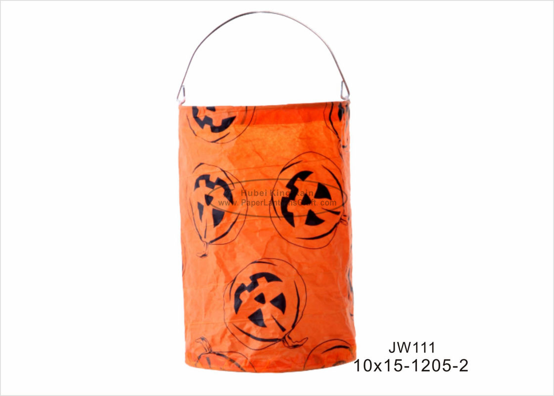 China Pull Up Halloween Paper Lanterns Diy , Pumpkin Face Halloween Paper Folding Crafts For Kids factory