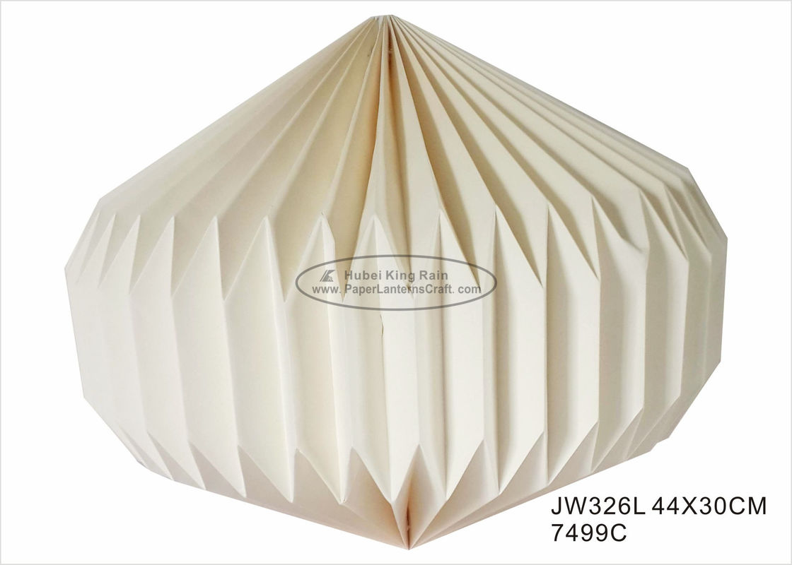 Ivory Wedding Origami Paper Lantern Hanging 30cm For Home Lighting Decoration