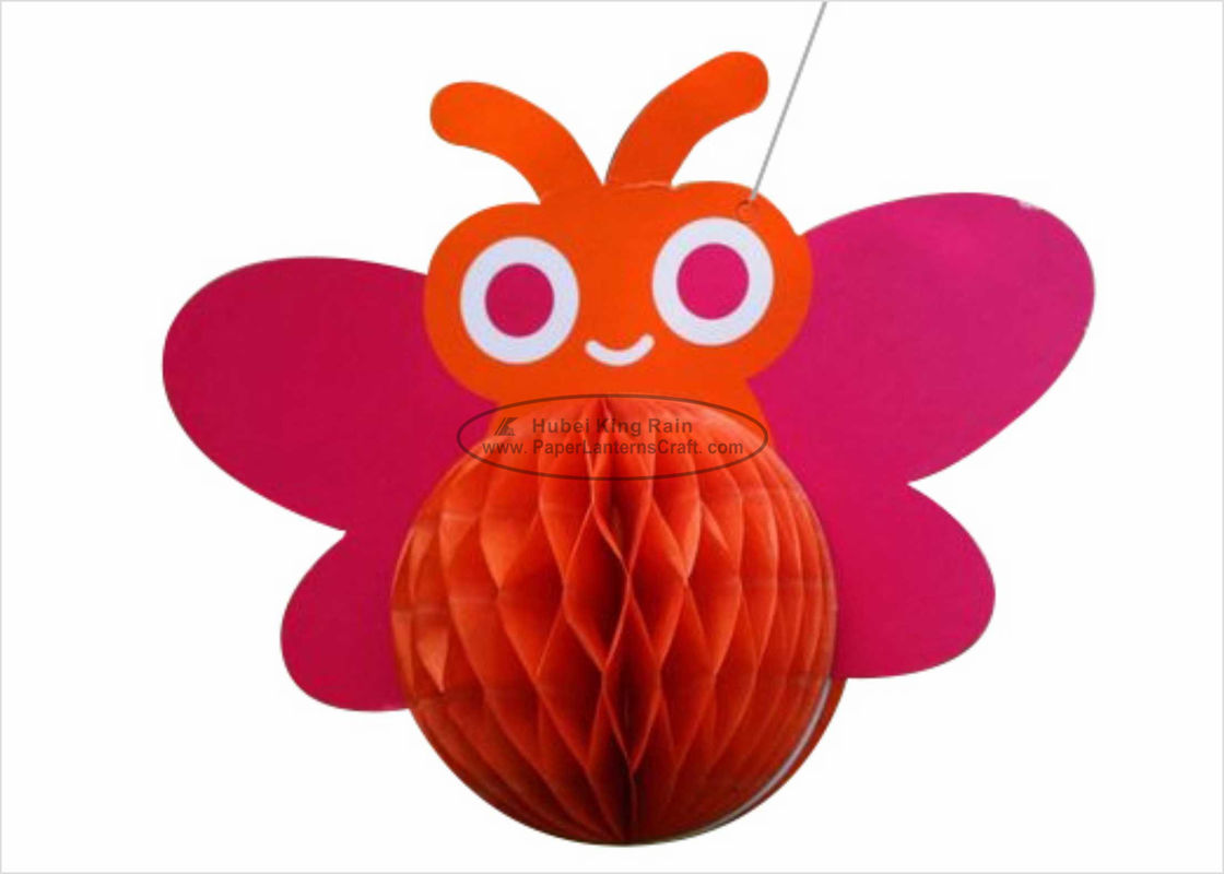 buy 25cm Kids Red Cool Paper Lanterns Fuschia Butterfly Honeycomb For Childrens Toys online manufacturer