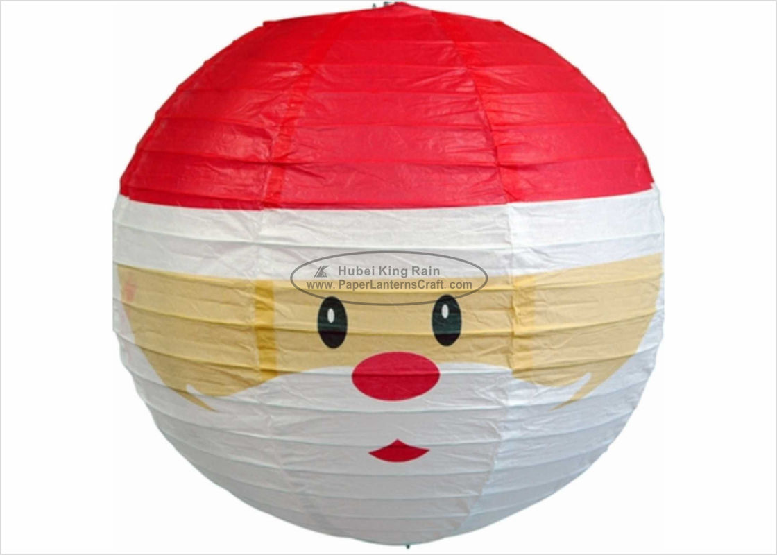 China 12” 14&quot; 16&quot; Paper Christmas Decorations Round Snowman Christmas Lantern factory