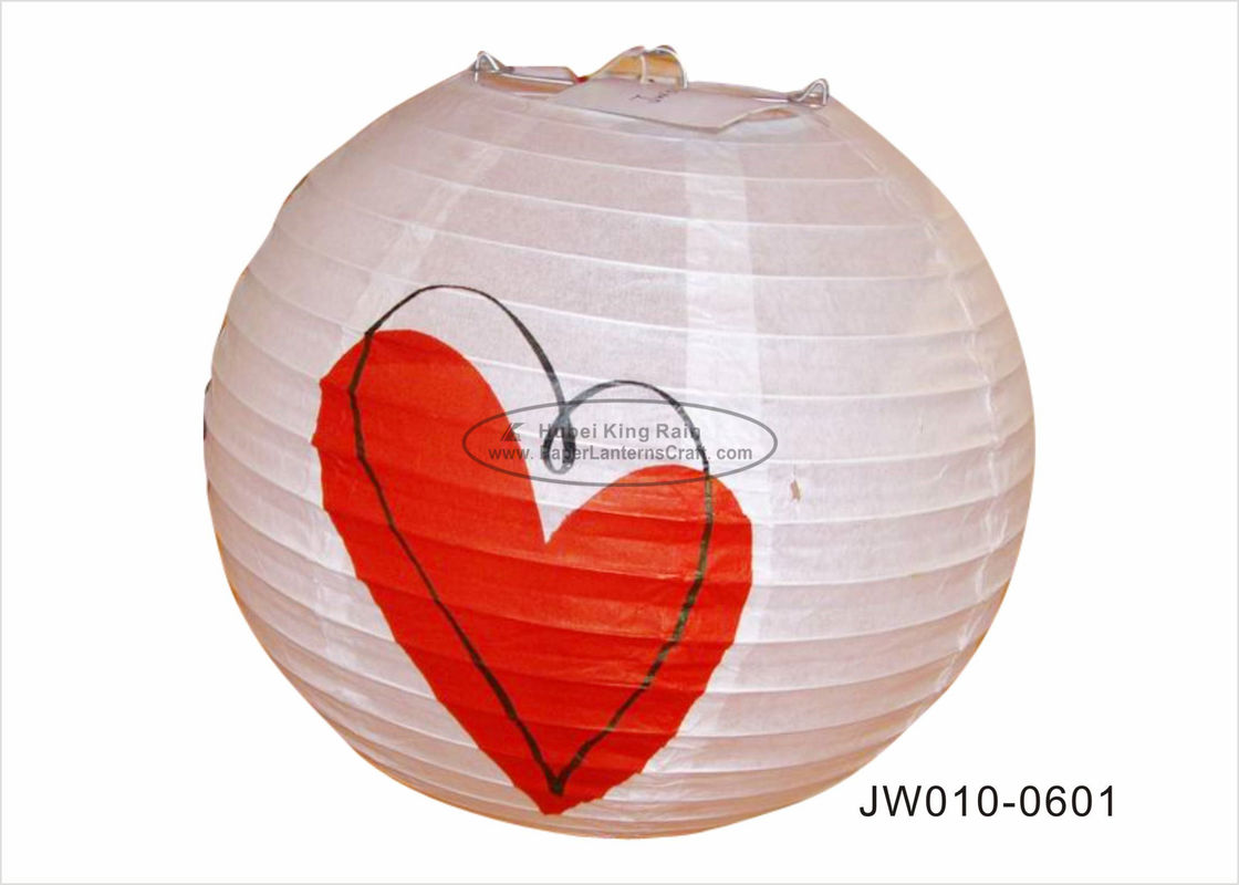 buy Heart Pattern Round Paper Lantern 10 Inch 12 Inch 14 Inch White Lights Lanterns online manufacturer