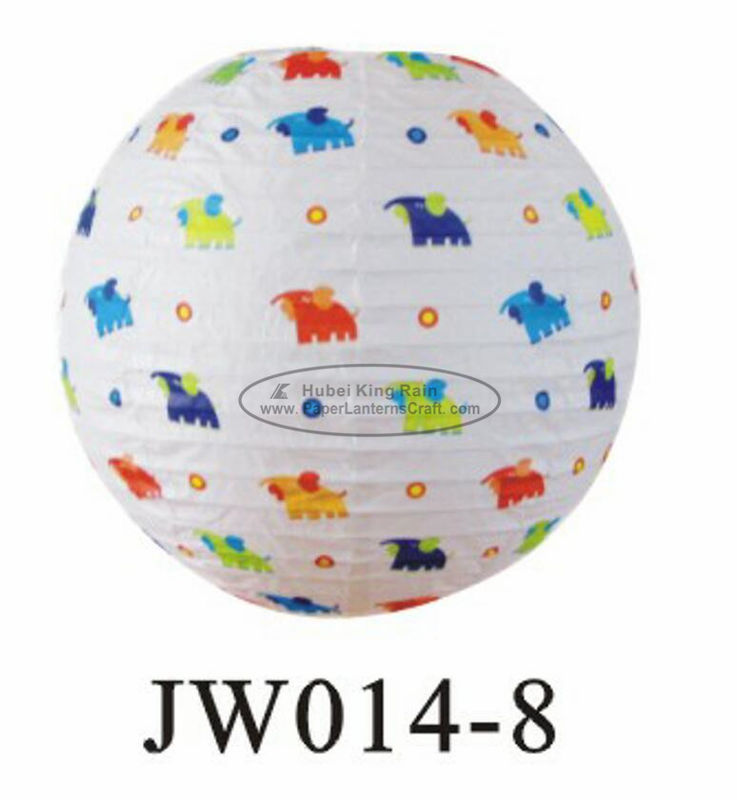 buy Animal Elephant Kids Paper Lanterns Round Shaped 10&quot; 12&quot; 14“ 16” For Gift online manufacturer