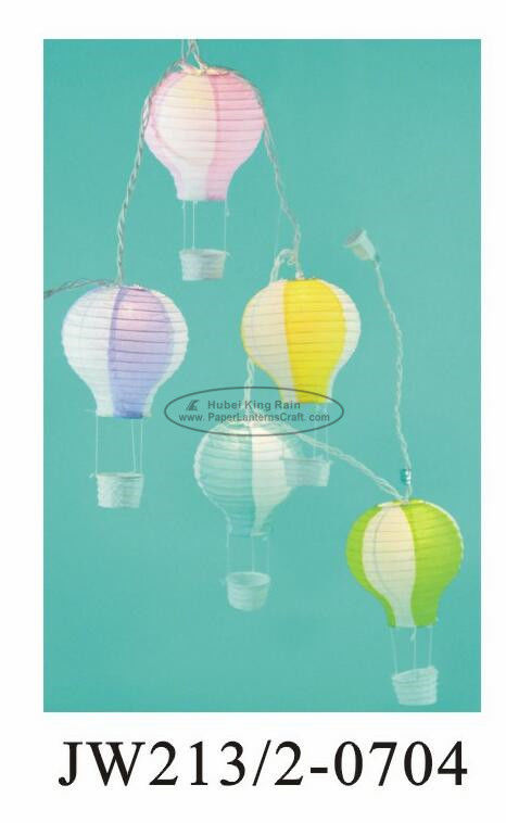 Good price Hot Air Flying Lantern Paper Hot Air Balloon With Light Blue Pink String Print 13 X 22 Cm online