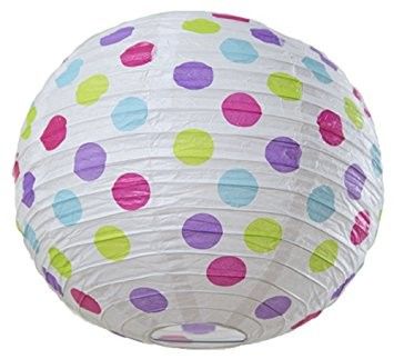 buy Dots Round Paper Lamp Lanterns , 12 Inch Paper Hanging Lanterns For Patriot’S Day online manufacturer