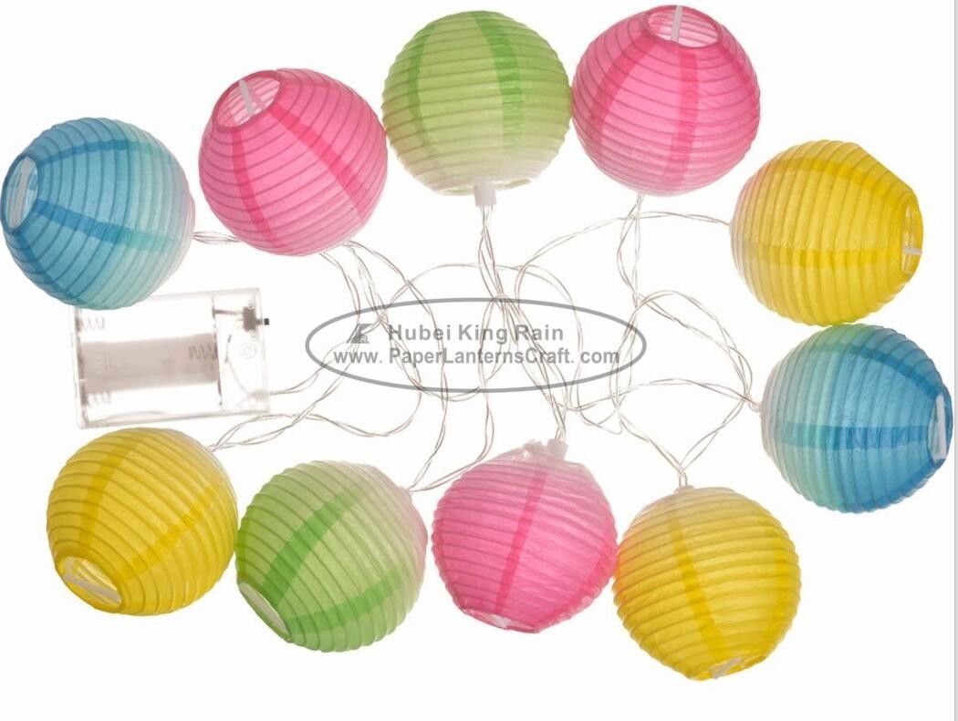buy Gradient Color printed Battery Operated Paper Lantern String Lights 7.5 Cm Energy Saving Led Party Decor online manufacturer