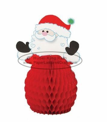 China 8 Inch Snowman Paper Christmas Decorations , Honeycomb Paper Xmas Decorations factory