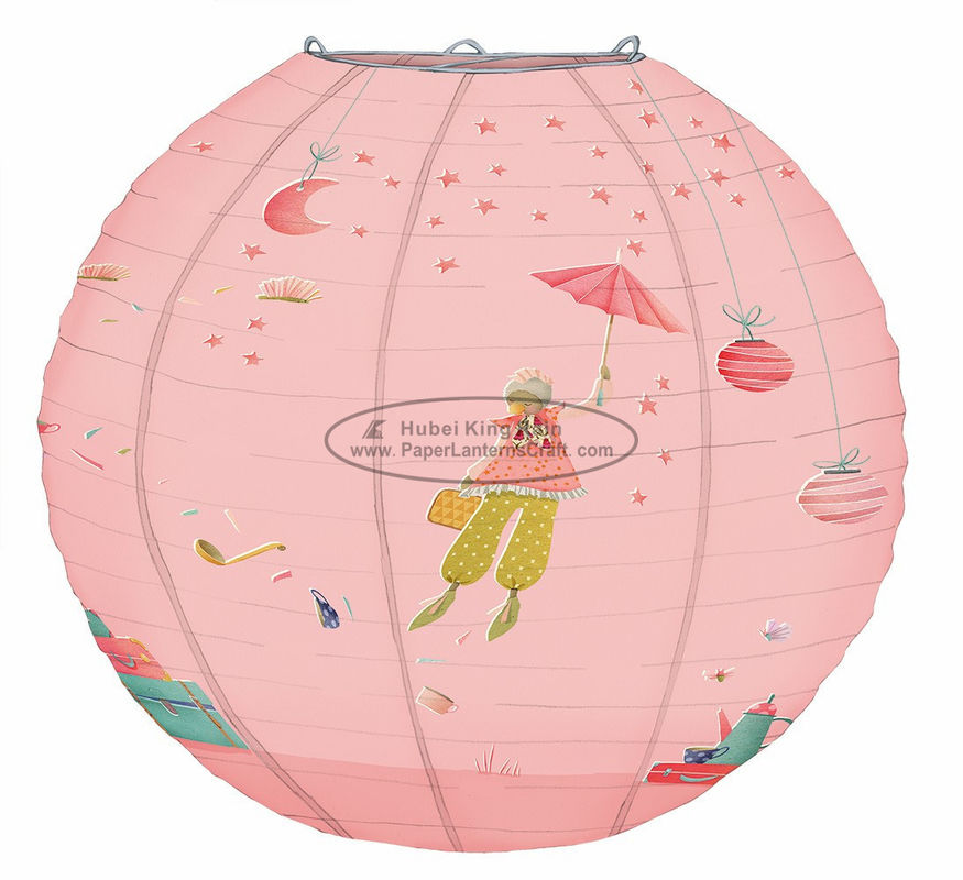 buy Pink Princess printed Kids Paper Lanterns summer party decoration promption online manufacturer
