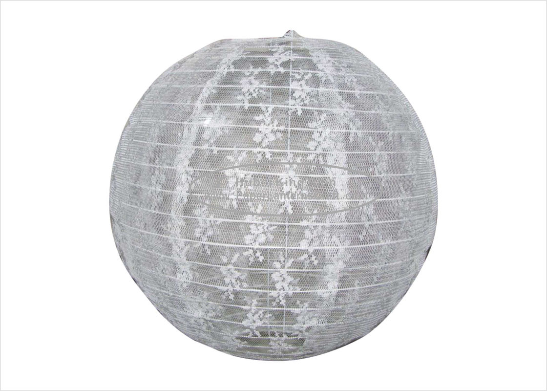 China Hanging Fabric Lace Round Paper Lanterns Party Decoration 10&quot; 12&quot; 16&quot; colourful factory
