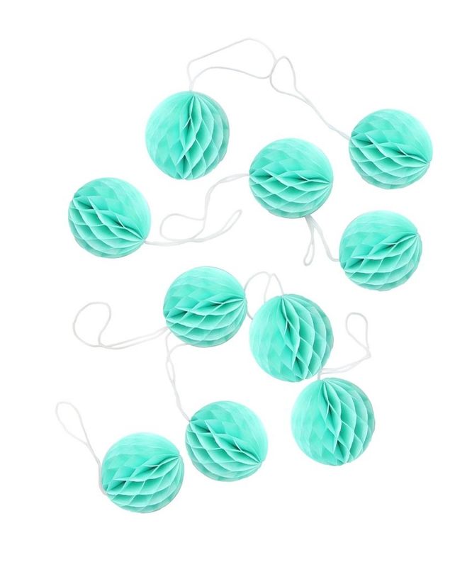 Solid Color Hanging Tissue Paper Honeycomb Ball Link Decorations