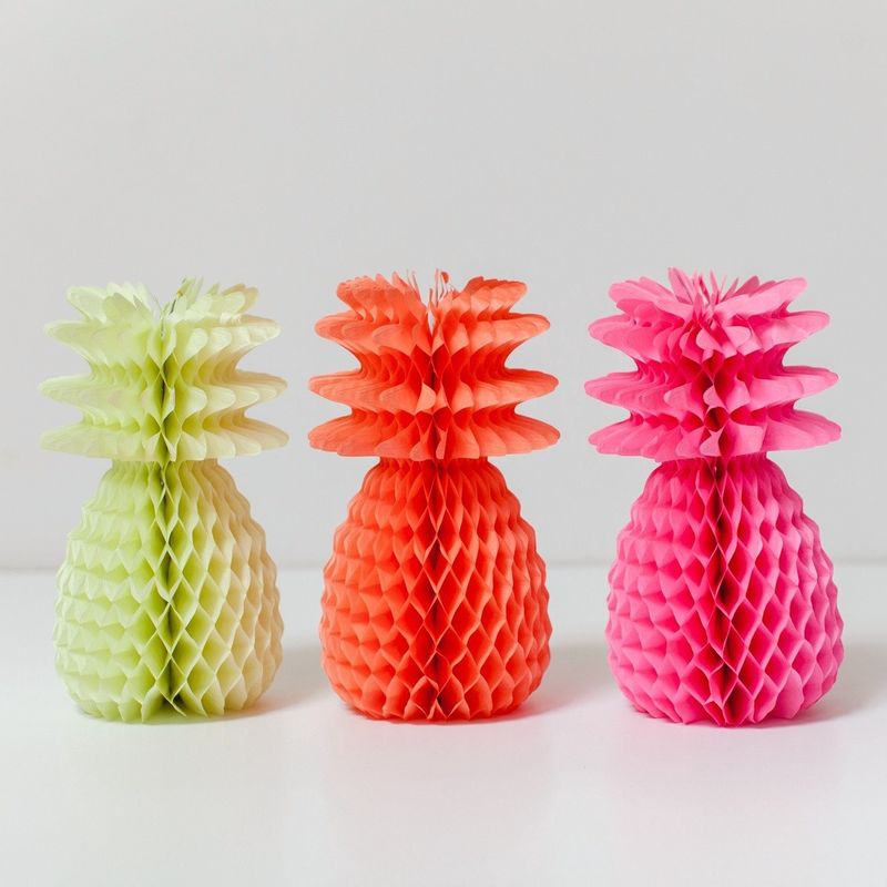 buy 30cm Handmade solid color Pineapple Honeycomb Pom Pom Tissue Paper Hanging Decorations online manufacturer