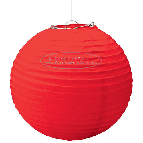 China Solid Color Round Paper Lanterns For Party , Hanging Paper Lanterns Dia 10cm -20cm factory