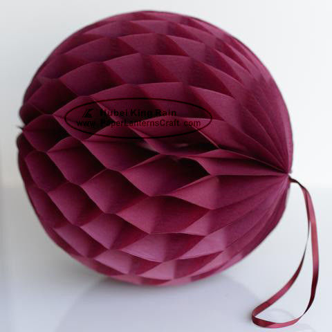 buy DIY Burgundy Tissue Paper Honeycomb Balls Pom Poms With Loop For Hanging online manufacturer