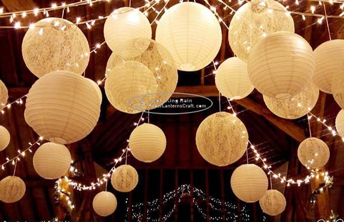 Good price Carved Round Hanging Paper Lanterns Indoor For Party Decoration online