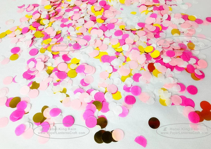 China Decorative confetti for wedding,  colorful  paper round dot confetti garland factory