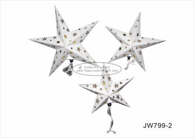 60cm Foil Gold White Star Shaped Paper Lanterns For Birthday Parties Decoration
